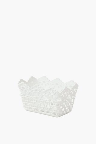 Plastic Knit Basket Rectangle, Small