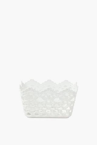 Plastic Knit Basket Rectangle, Small