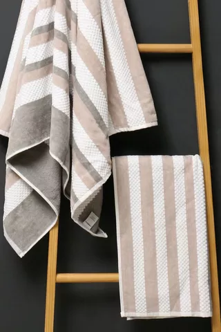 Dobby Textured Stripe Cotton Hand Towel