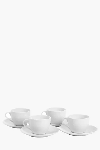 8 Piece Porcelain Cup And Saucer Set
