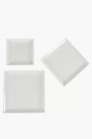 3 Piece Porcelain Square Platter Set
