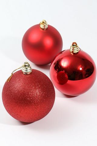 3 Pack Hanging Baubles, 15cm