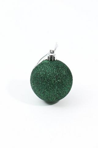 Glitter Ribbed Hanging Bauble, 6cm