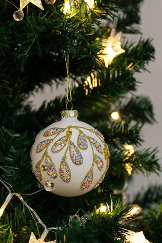 Swirl Iridescent Glitter Bauble