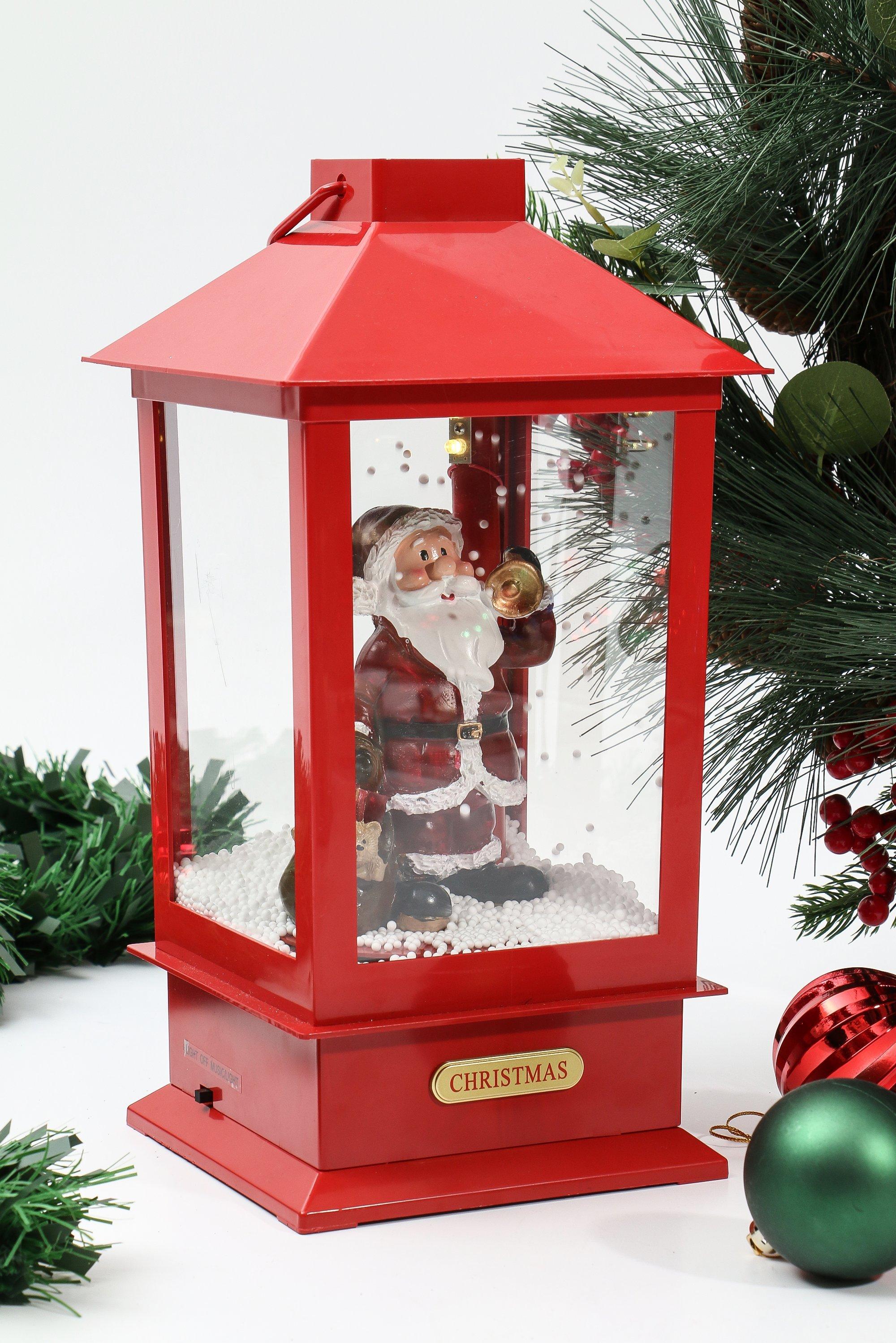 Santa Light Up Music Box, 17x17cm