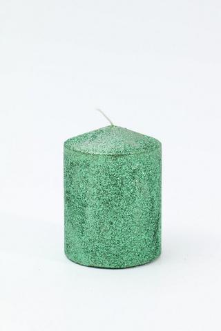 Glitter Pillar Candle, 6x8cm