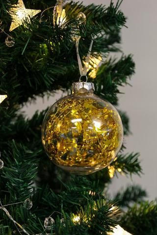 Tinsel Star Hanging Bauble, 8cm
