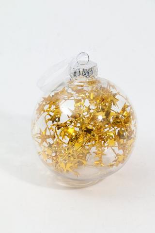 Tinsel Star Hanging Bauble, 8cm