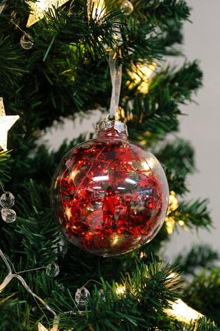 Tinsel Star Hanging Bauble, 8cm