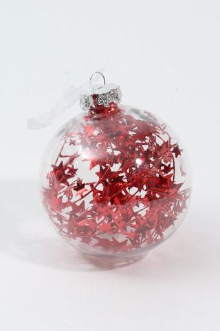 Tinsel Star Hanging Bauble, 8cm
