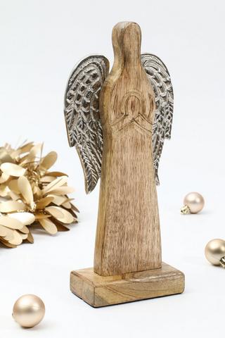 Angel Wooden Statue, 18x31cm