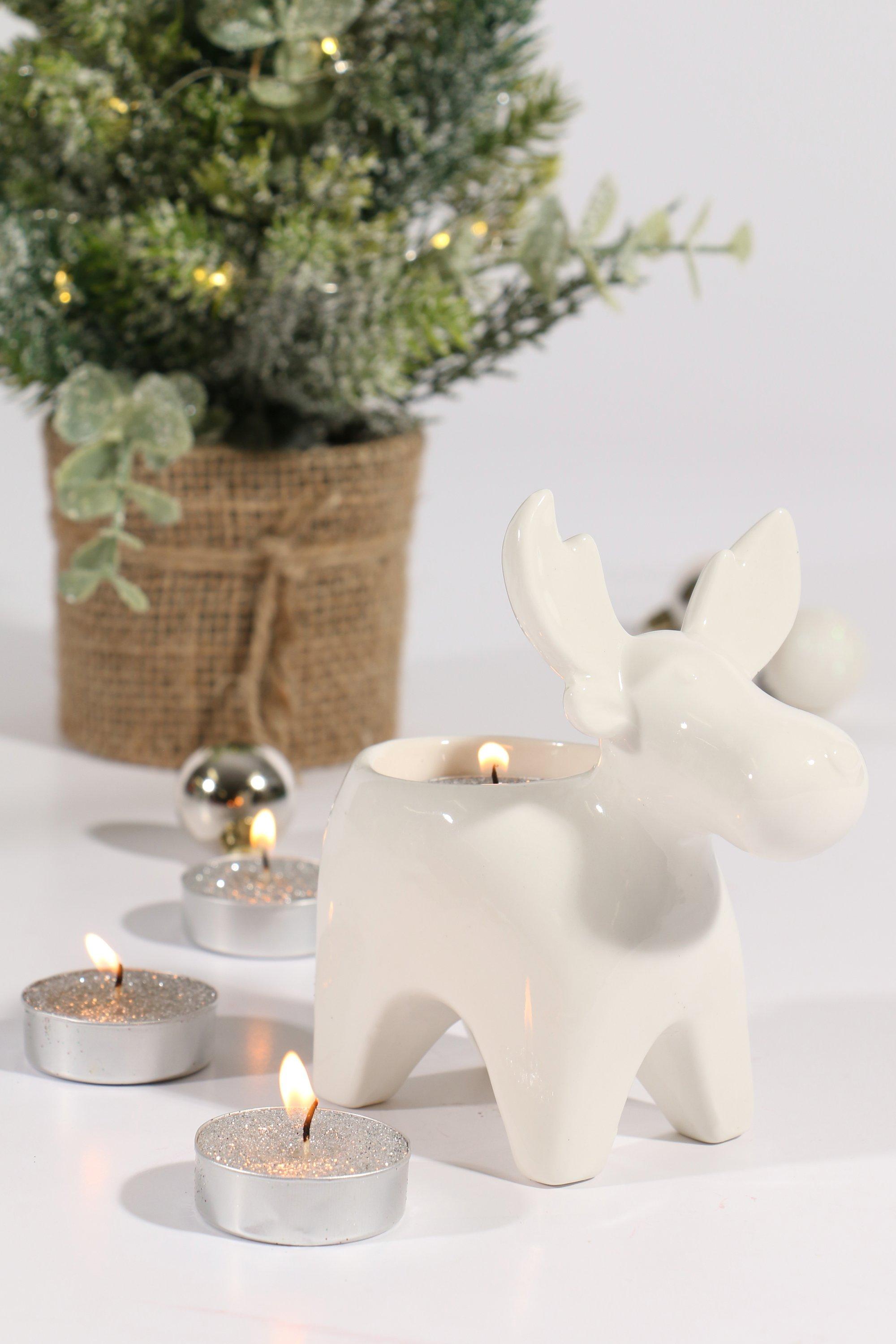 Reindeer Ceramic Tealight Holder