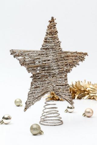 Rattan Star Tree Topper, 30cm