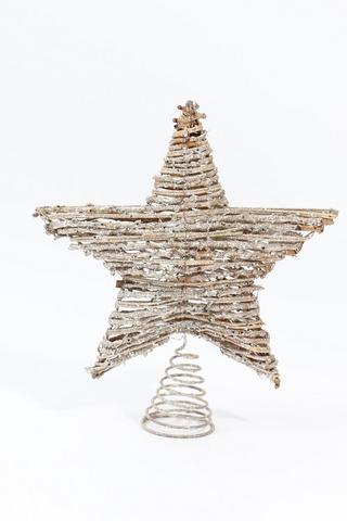 Rattan Star Tree Topper, 30cm
