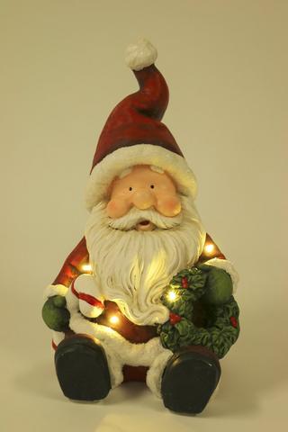 Seated Santa Led Statue, 24x38cm