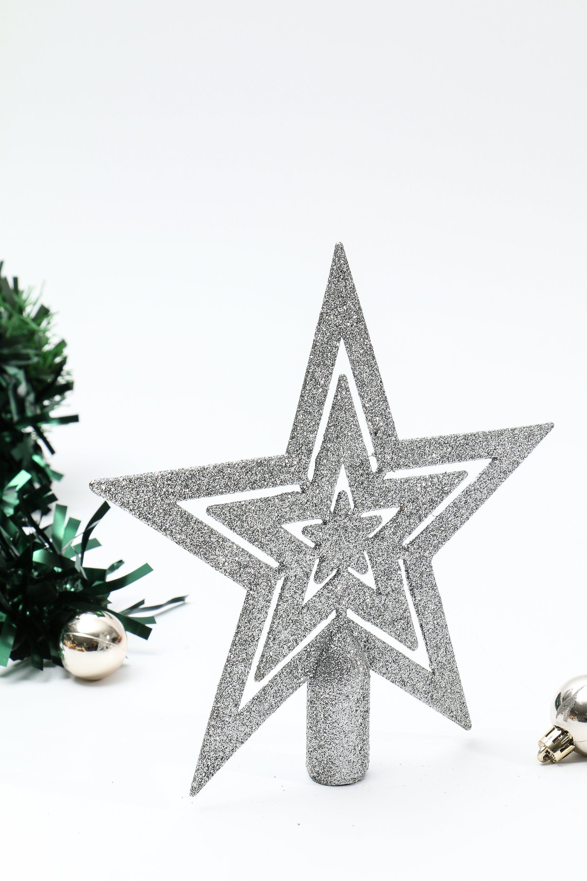 Glitter Star Tree Topper, 24cm