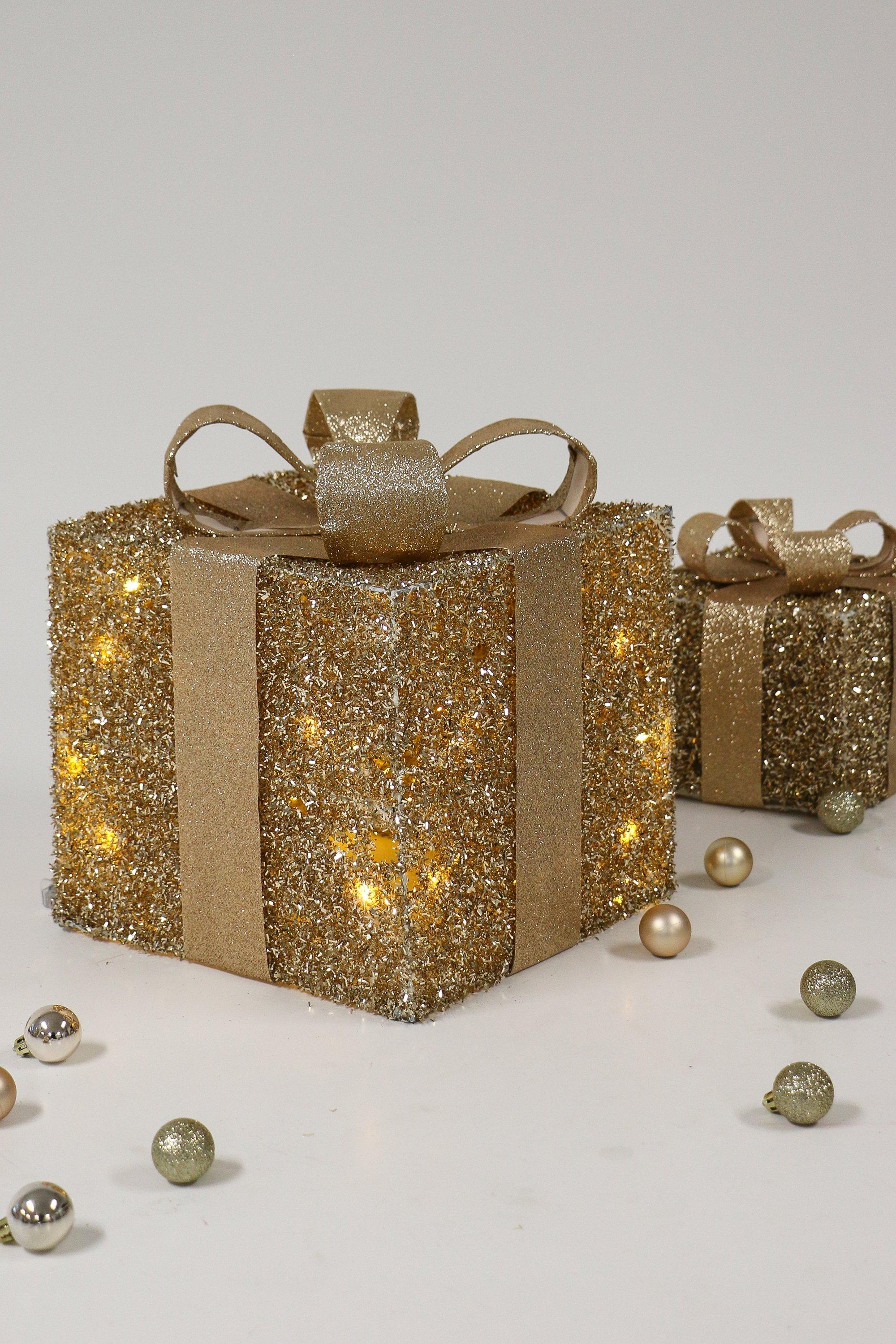 Led Gift Box Decor, 25x23cm