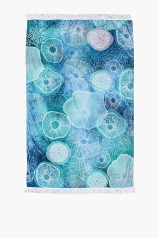 Printed Fringe Classic Floral Beach Towel, 90x150cm