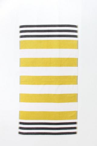 Cabana Border Stripe Reversible Cotton Beach Towel, 70x140cm