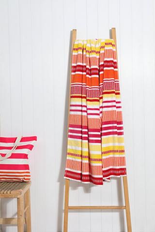 Reversible Cotton Stripe Beach Blanket, 165x175cm