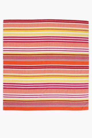 Reversible Cotton Stripe Beach Blanket, 165x175cm