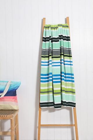 Reversible Cotton Stripe Beach Blanket, 165x175cm