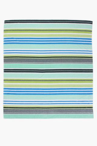 Reversible Cotton Stripe Beach Blanket, 165x175cm