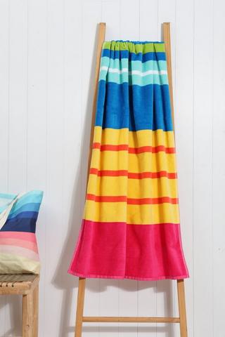 Stripe Classic Cotton Reversible Beach Towel, 85x160cm