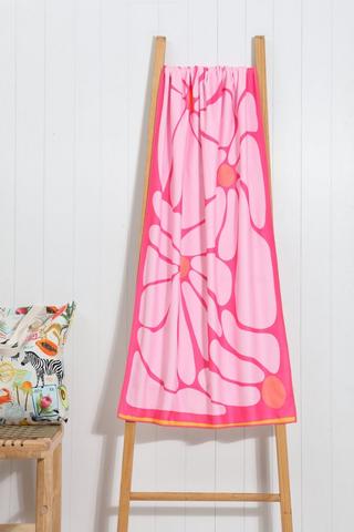 Microfibre Printed Floral Daisy Beach Towel Small, 70x130cm