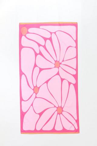 Microfibre Printed Floral Daisy Beach Towel Small, 70x130cm