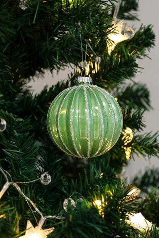 Glitter Rib Hanging Bauble
