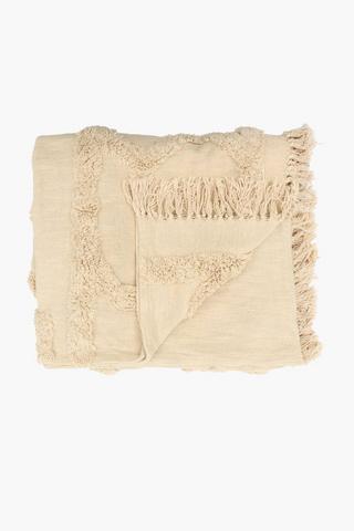 Tufted Aztec Cotton Throw, 180x200cm