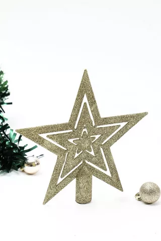 Glitter Star Tree Topper, 24cm