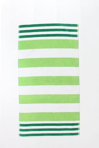 Cabana Border Stripe Reversible Cotton Beach Towel, 70x140cm