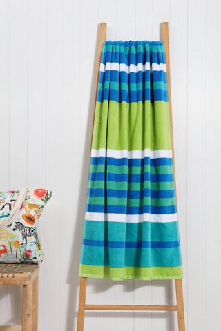 Stripe Classic Reversible Cotton Beach Towel, 85x160cm