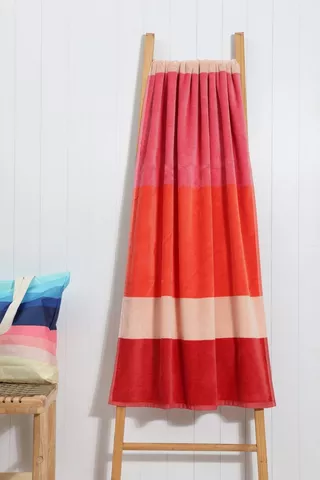 Stripe Urban Reversible Cotton Beach Towel, 85x160cm