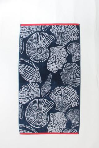 Jacquard Shells Cotton Reversible Beach Towel, 85x160cm