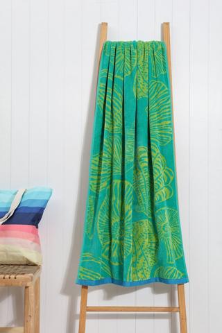 Jacquard Shells Cotton Reversible Beach Towel,85x160cm