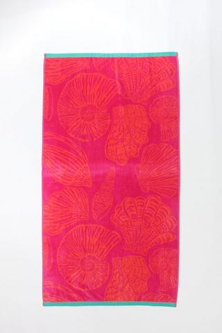 Jacquard Shells Cotton Reversible Beach Towel, 85x160cm