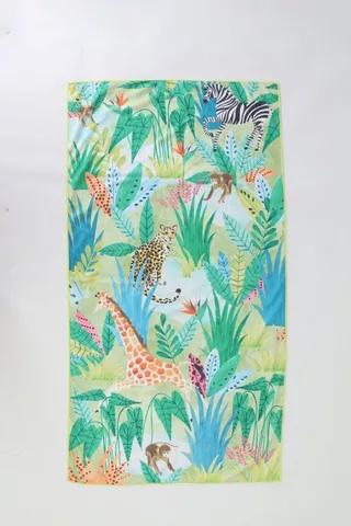 Microfibre Printed Safari Beach Blanket, Small 70x130cm