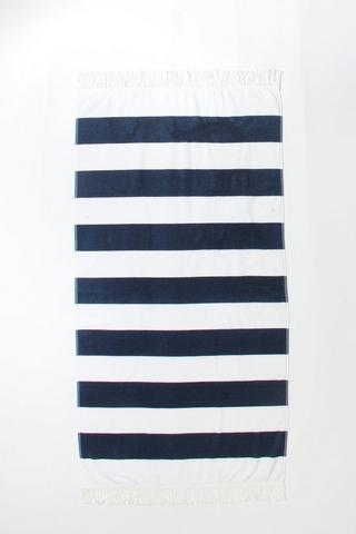Fringe Coffee Bay Stripe Cotton Beach Towel,85x160cm