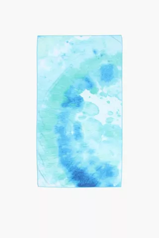 Microfibre Printed Tye Dye Abstract Beach Towel Small, 70x130cm