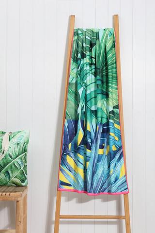 Microfibre Printed Fern Beach Towel Large, 80x150cm