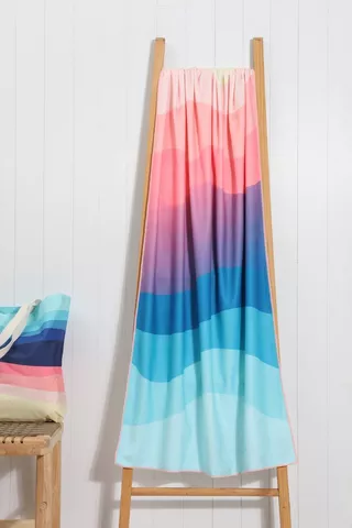 Microfibre Printed Abstract Beach Towel Large, 80x150cm