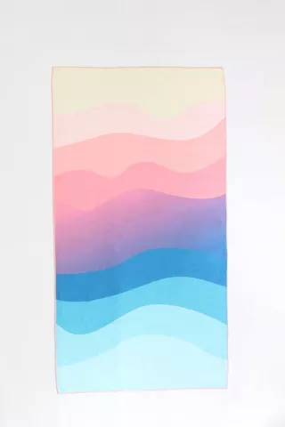 Microfibre Printed Abstract Beach Towel Large, 80x150cm