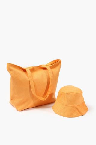 Terry Beach Bag And Hat Set