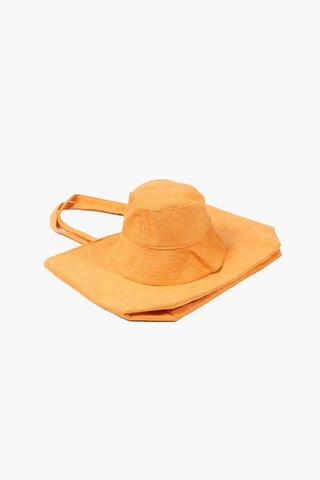 Terry Beach Bag And Hat Set