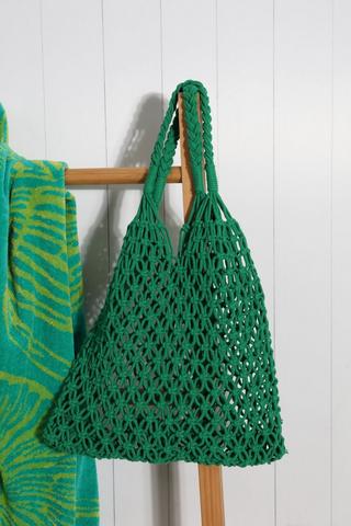 Crochet Rustic Beach Bag, 30x23cm