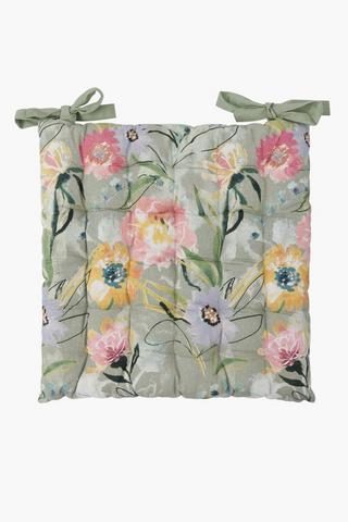 Printed Shelly Floral Chair Pad, 50x50cm