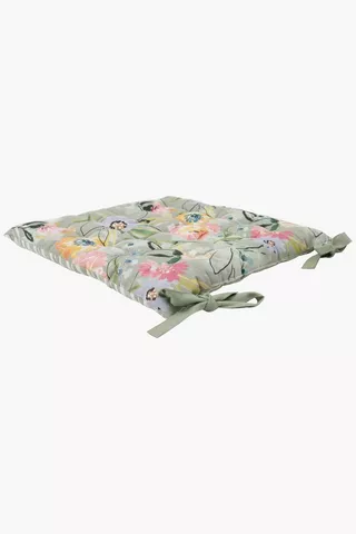 Printed Shelly Floral Chair Pad, 50x50cm